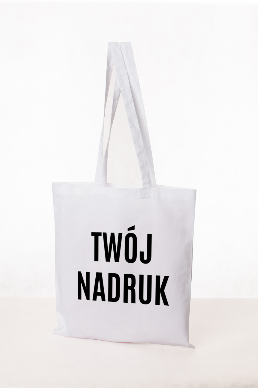 Torba bawełniana BIAŁA (długi uchwyt) z Twoim nadrukiem
